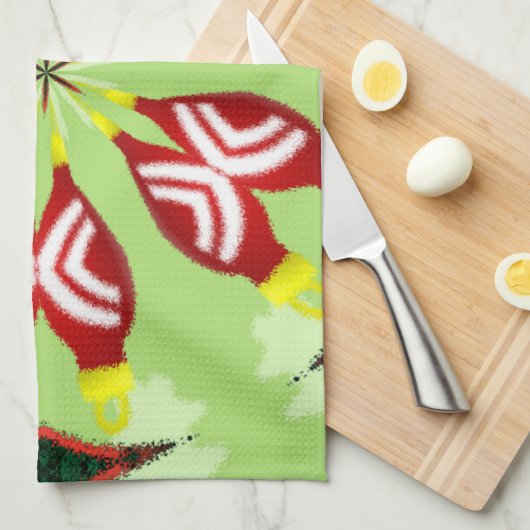 万華鏡のように千変万化するパターン'K1 SQ' キッチンタオル (四つ折り)