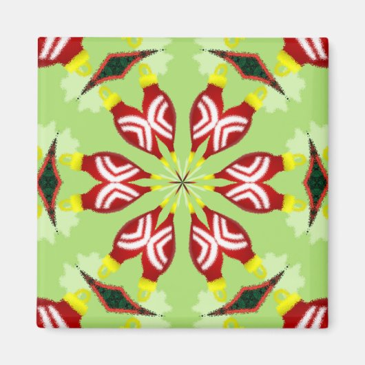 万華鏡のように千変万化するパターン'K1 SQ' マグネット (正面)