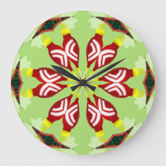 万華鏡のように千変万化するパターン'K1 SQ' ラージ壁時計 (正面)