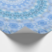 万華鏡のサマーサークルモザイクプリントブルーコロ ラッピングペーパー (角)