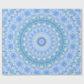 万華鏡のサマーサークルモザイクプリントブルーコロ ラッピングペーパー (フラット)