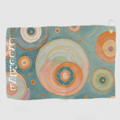 万華鏡のハーモニー：渦巻きパステルサークル ゴルフタオル (横)