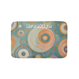 万華鏡のハーモニー：渦巻きパステルサークル バスマット