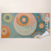 万華鏡のハーモニー：渦巻きパステルサークル ビーチタオル (正面)