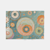 万華鏡のハーモニー：渦巻きパステルサークル フリースブランケット (正面(横))