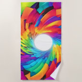 万華鏡の渦:旅カラフル路 ビーチタオル (正面)