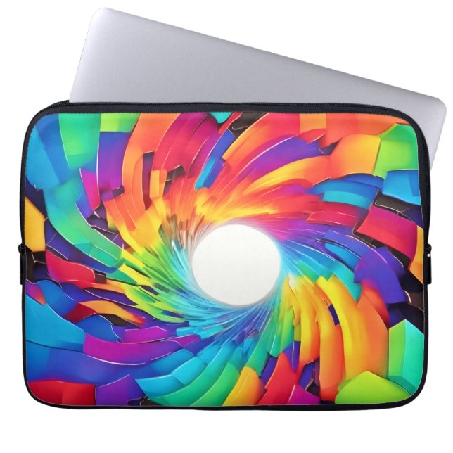 万華鏡の渦：旅カラフル路 ラップトップスリーブ (正面)