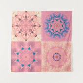 万華鏡を持つ抽象芸術パステルのフラクタルのセット タペストリー (正面(横))