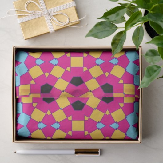 万華鏡カラフルモザイク幾何模様 薄葉紙 (ギフト)