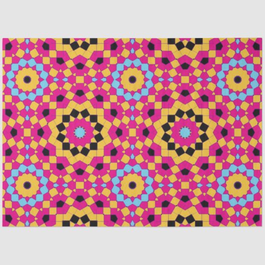 万華鏡カラフルモザイク幾何模様 薄葉紙 (正面)