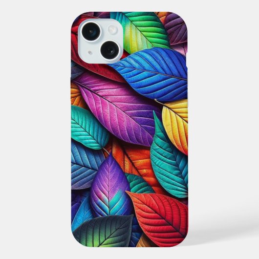 万華鏡カラーリーフ柄iPhoneケース iPhoneケース (裏面)
