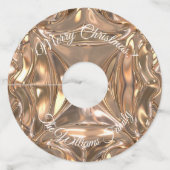 万華鏡デザイン金ゴールドシック追加の名前と文字 ワイングラスタグ (裏面)