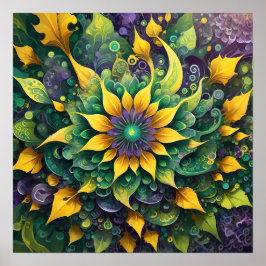 万華鏡バースト – 鮮やかな抽象芸術アートの爆発 ポスター