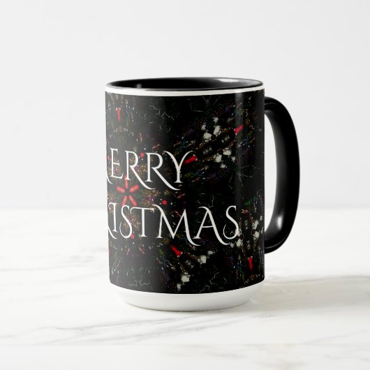 万華鏡フラワーデザイン赤と白 マグカップ (正面右)