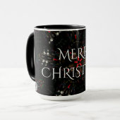 万華鏡フラワーデザイン赤と白 マグカップ (正面左)