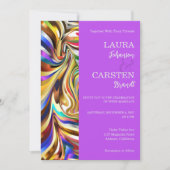 万華鏡モダン鏡結婚式招待状 招待状 (正面)