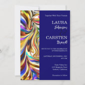 万華鏡モダン鏡結婚式招待状 招待状 (正面)