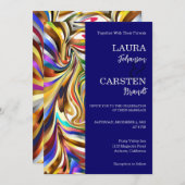 万華鏡モダン鏡結婚式招待状 招待状 (正面/裏面)