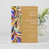 万華鏡モダン鏡結婚式招待状 招待状 (スタンド正面)