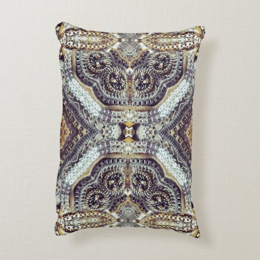 万華鏡性グレー金ゴールドメダリオンステームパンクギア アクセントクッション (裏面(縦))