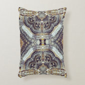 万華鏡性グレー金ゴールドメダリオンステームパンクギア アクセントクッション (正面(垂直))