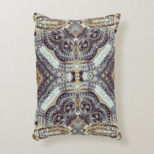 万華鏡性グレー金ゴールドメダリオンステームパンクギア アクセントクッション (正面(垂直))