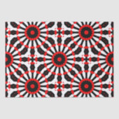 万華鏡赤色白黒モザイクパターン 薄葉紙 (正面)