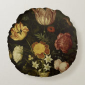 万里の花瓶Ambrosiusで花と静物生活 ラウンドクッション (正面)