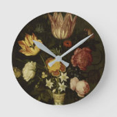 万里の花瓶Ambrosiusで花と静物生活 ラウンド壁時計 (正面)