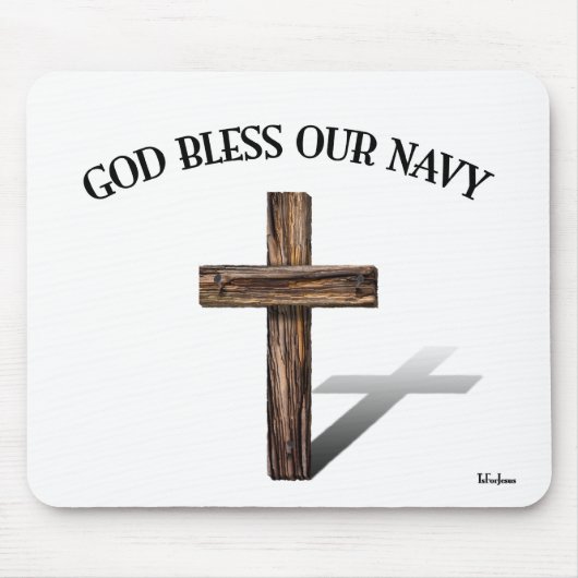 丈夫な十字架とともに神は我らの海軍を祝福した マウスパッド (正面)
