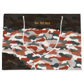 丈夫な秋のカモフラージュパーソナライズド ラージペーパーバッグ (正面)