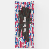 丈夫な赤白青迷彩柄ロング 横断幕 (縦)