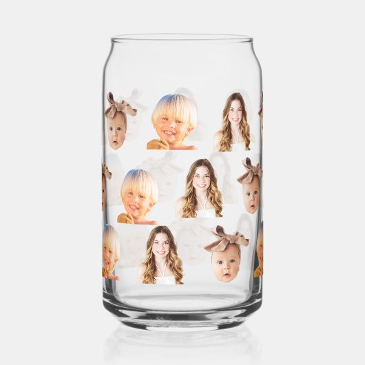 三おもしろいカスタム人の子供の写真の母 ガラス缶 (正面)