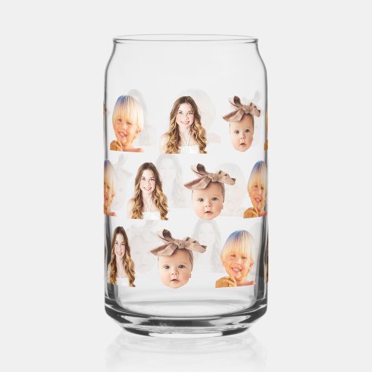 三おもしろいカスタム人の子供の写真の母 ガラス缶 (裏面)