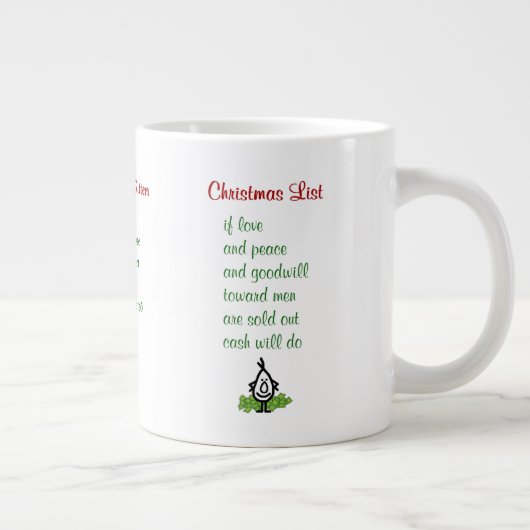 三おもしろい首のクリスマス ジャンボコーヒーマグカップ (右)