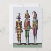 三お洒落誕生日カラフルジェスター人形 招待状 (裏面)