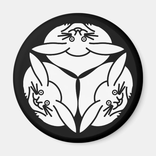 三つのウサギ マグネット (正面)