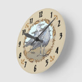 三つのカモメ時計 ラウンド壁時計 (傾斜)