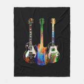 三つのギター フリースブランケット (正面)