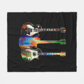 三つのギター フリースブランケット (正面(横))