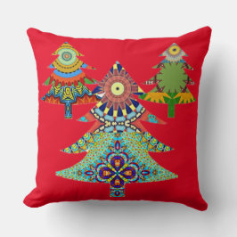 三つのホリデーツリー クッション