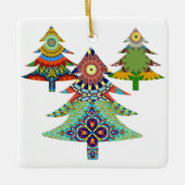 三つのホリデーツリー セラミックオーナメント (正面)