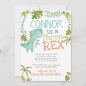 三つのレックス恐竜 招待状 (正面)