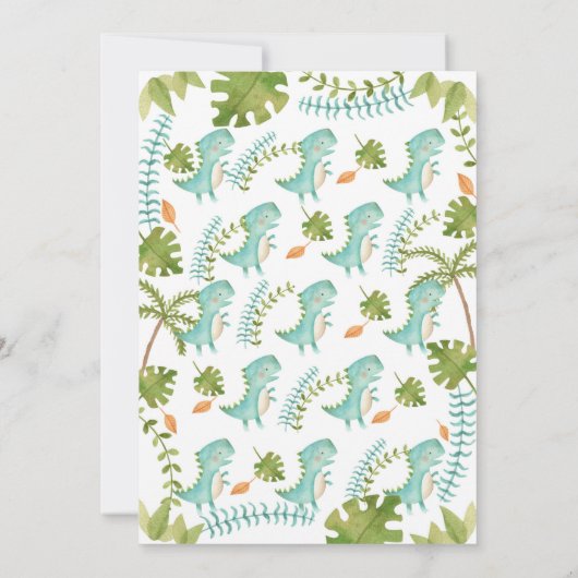 三つのレックス恐竜 招待状 (裏面)