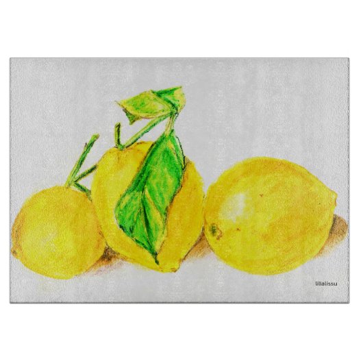 三つのレモン カッティングボード (正面)