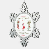 三つの初めてのクリスマス スノーフレークピューターオーナメント (右)