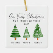 三つの初めてのクリスマス セラミックオーナメント (正面)