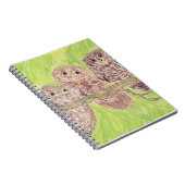 三つの小さなスクワリングのフクロウ絵画 – アクリル。 ノートブック (右側)