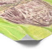 三つの小さなスクワリングのフクロウ絵画 – アクリル。 ポスター (角)