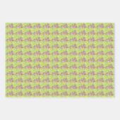 三つの小さなスクワリングのフクロウ絵画 – アクリル。 ラッピングペーパーシート (正面3)